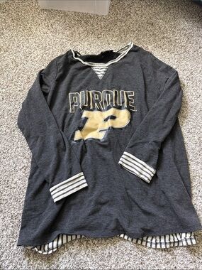 Purdue Black & Gold Layered-Look Pullover